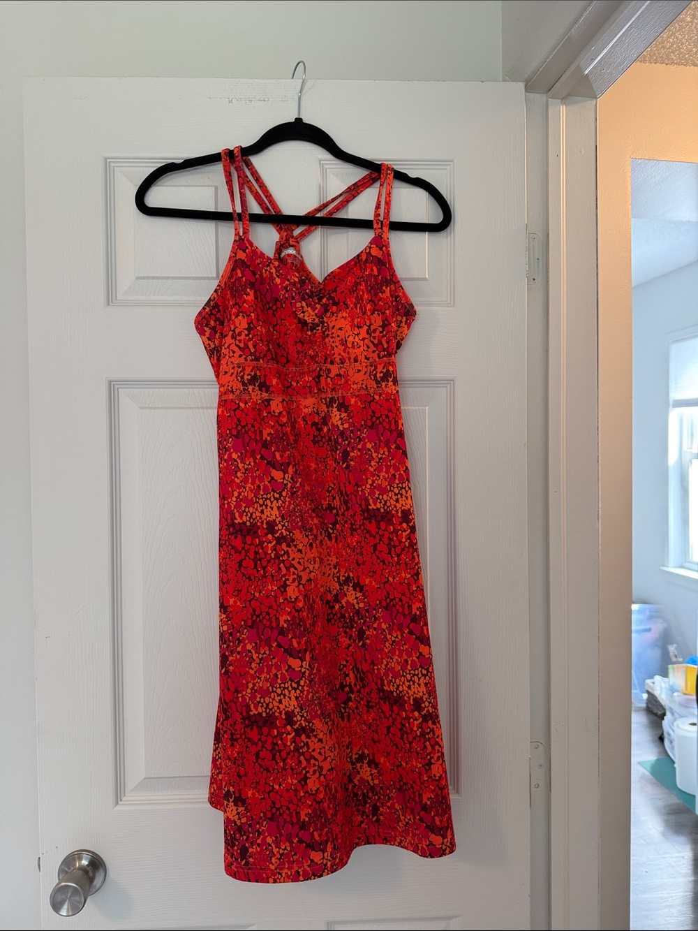 Marmot Red & Orange Floral Strappy Mini Dress